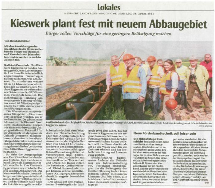 Besichtigung des Kieswerkes Varenholz