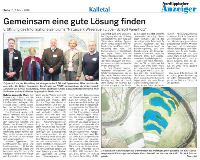 Eröffnung des Info-Zentrums ”Weserauenpark Lippe- Schloß Varenholz”
