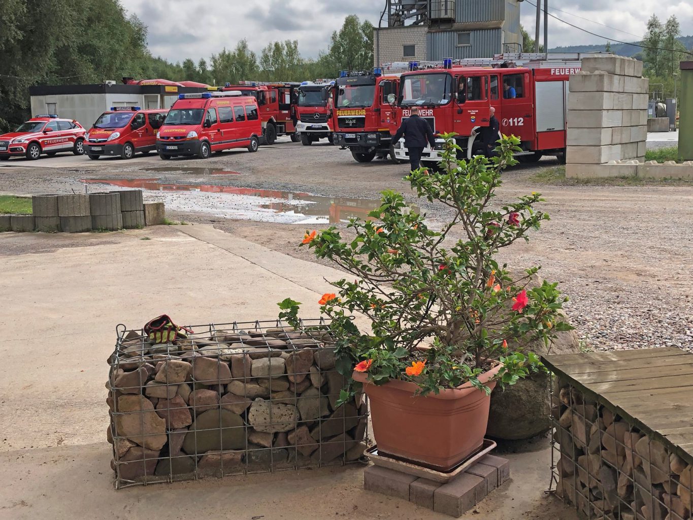 Feuerwehrübung im Kiesabbaugebiet Varenholz